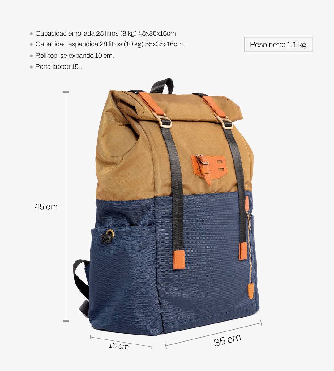 Mochila Parker Caqui 3.0