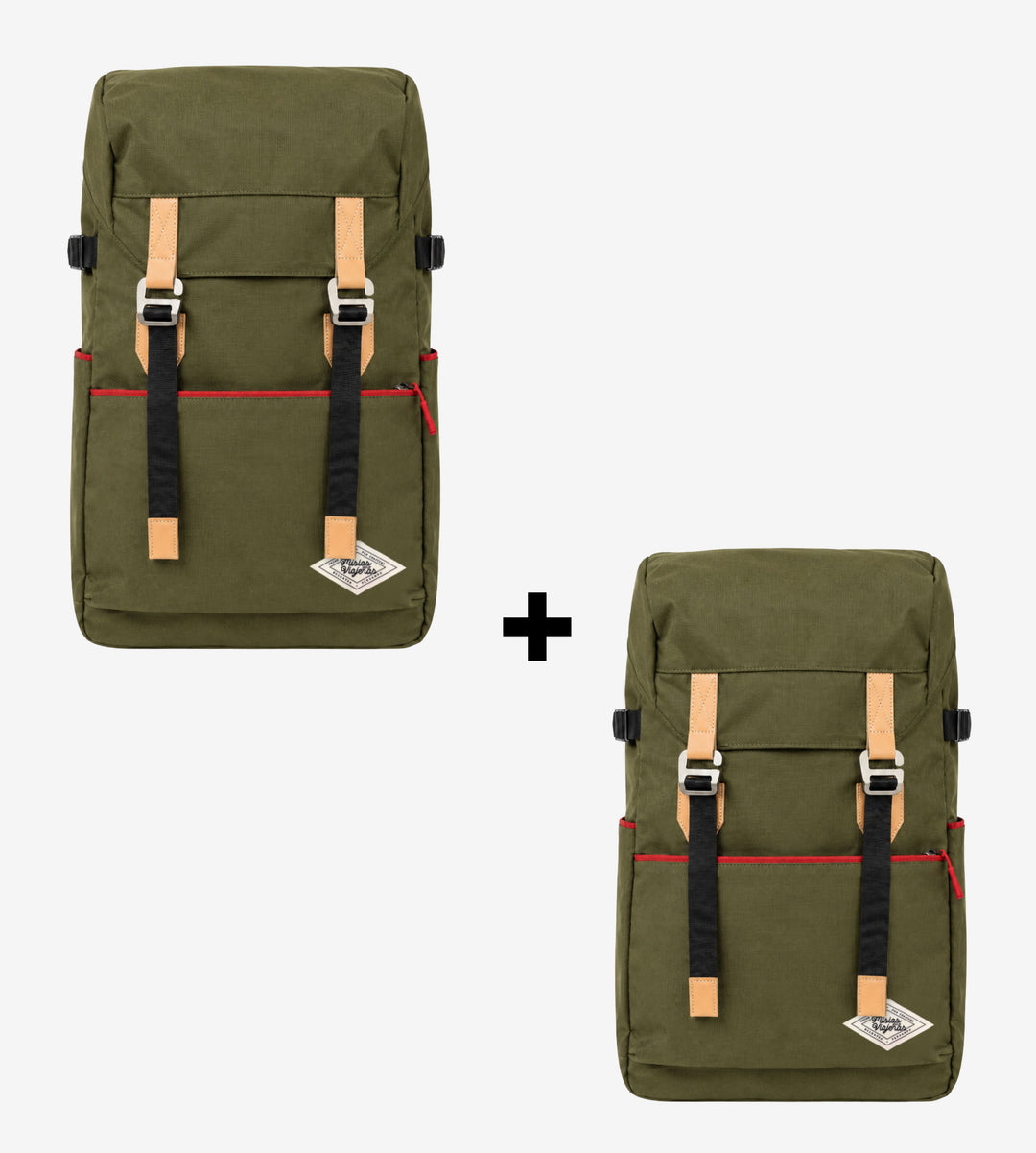 Pack 2 mochilas viajeras Verde - Verde
